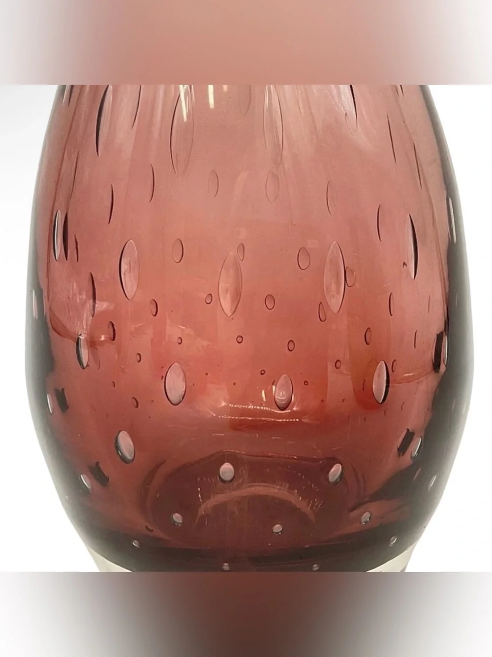 Vintage Murano-Style Amethyst Purple Art Glass Vase
